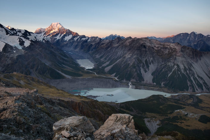 Mount Cook im Abendlicht. Mount Cook im Abendlicht.